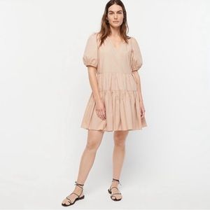 NWT - J Crew Puff Sleeve Poplin Wrap Dress